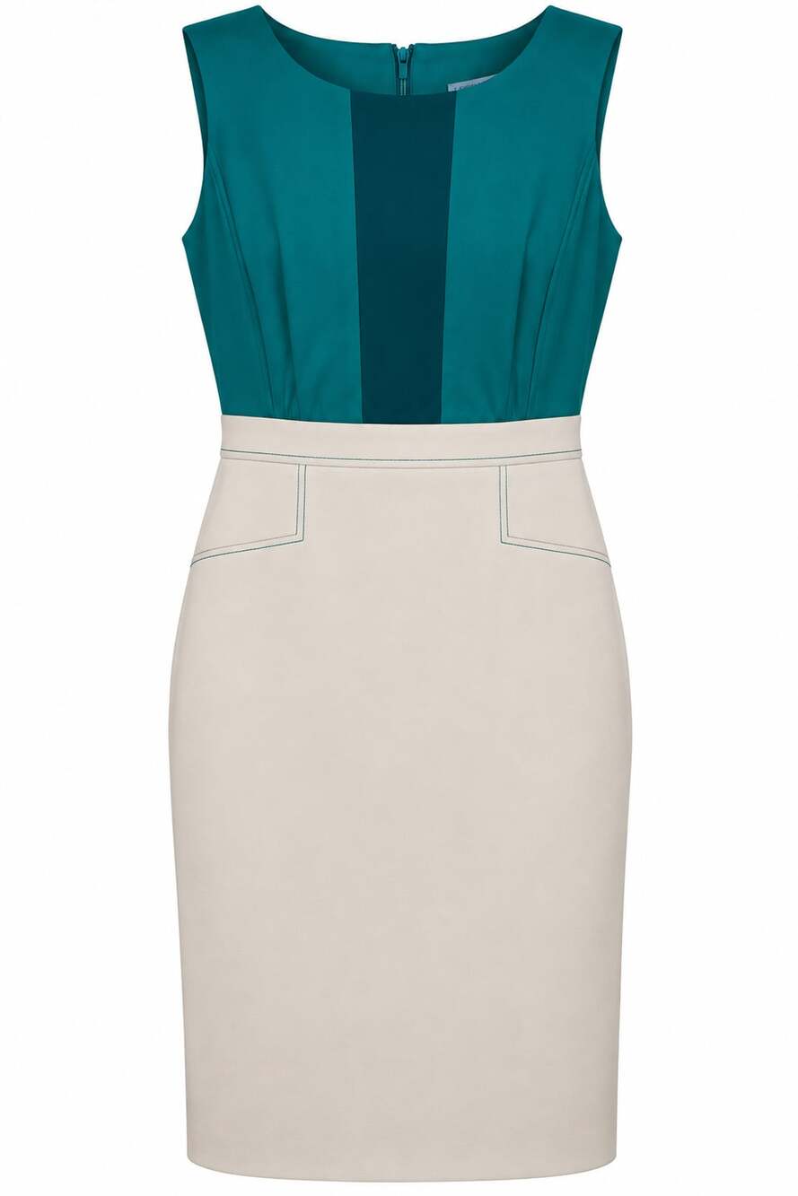 Antonio Melani Dress Size 2 Teal Cream Colorblock